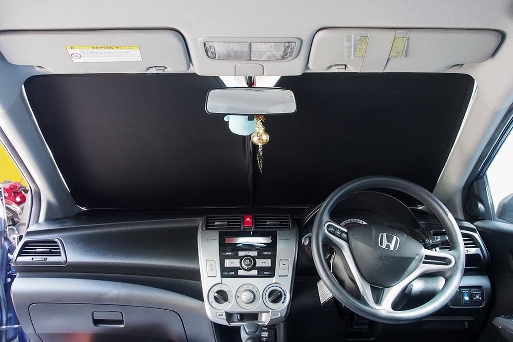 After use Front windshield shade